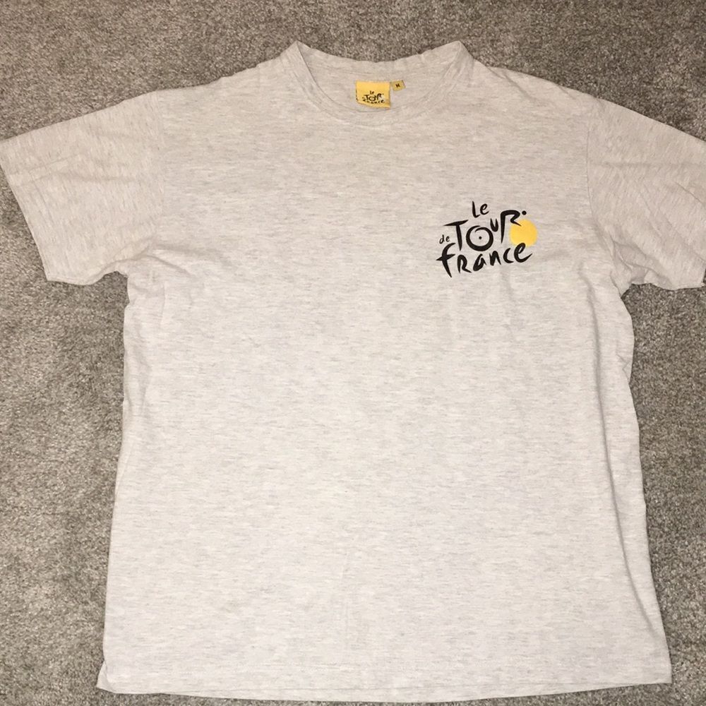 2012 Tour de France map back racing cycling bike race t shirt M mens French